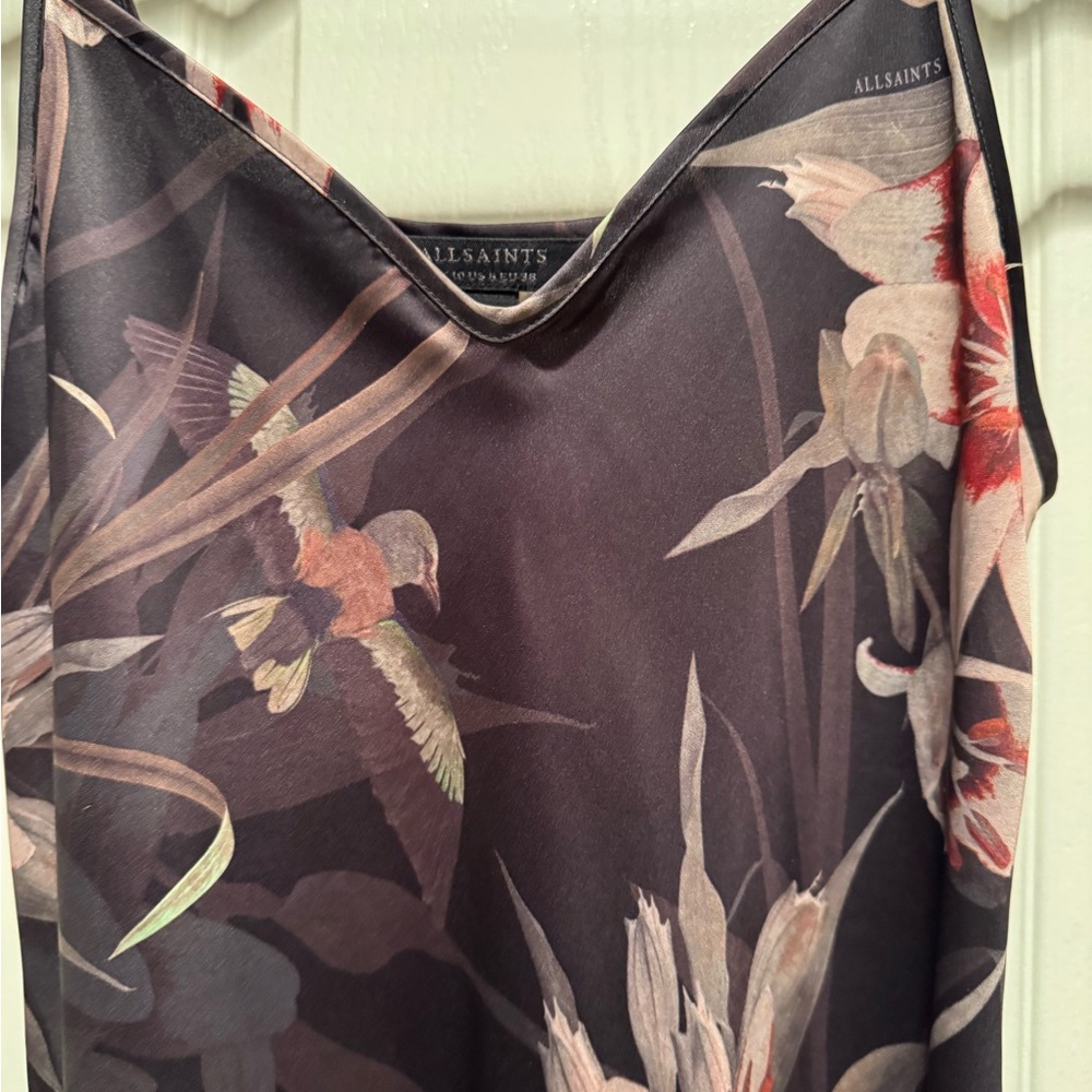 All Saints Luna Kaneshon Dark Floral Dress - Picture 4 of 9